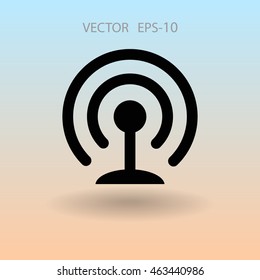 Flat icon of wifi