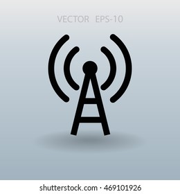 Flat icon of wifi