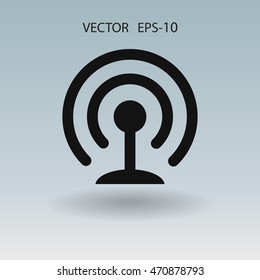 Flat icon of wifi
