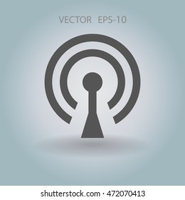 Flat icon of wifi