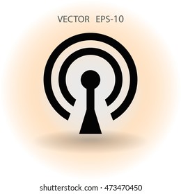 Flat icon of wifi