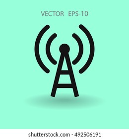 Flat icon of wifi