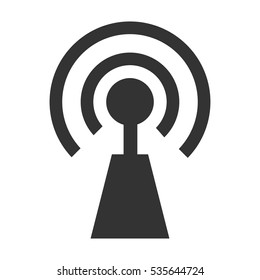 Flat icon of wifi antenna. Vector illustration