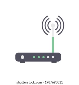 Flat icon wifi router isolated on white background. Vector illustration.