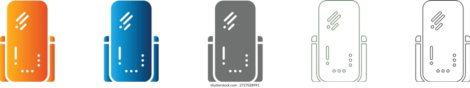 Um ícone plano de um roteador WiFi, parte de um conjunto consistente de ícones. Gráfico vetorial preto sólido, isolado em fundo branco, design limpo.