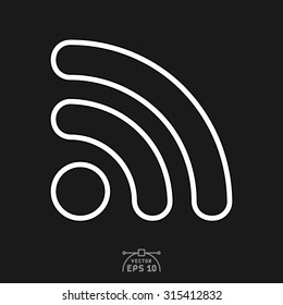 Flat icon of wifi signals.