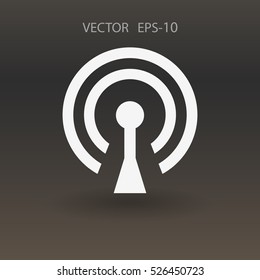 Icono plano de wifi. ilustración vectorial