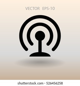 Flaches Symbol für WiFi. Vektorgrafik