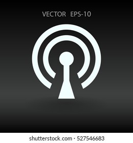 Icono plano de wifi. ilustración vectorial