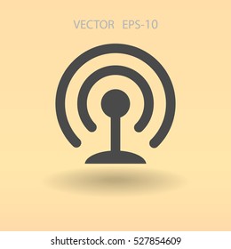 Flat icon of wifi. vector illustration