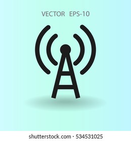 Flat icon of wifi. vector illustration