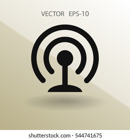 Ícone plano de wifi. ilustração vetorial