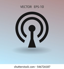 Flat icon of wifi. vector illustration