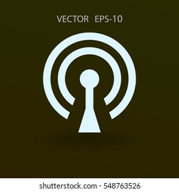 Flat icon of wifi. vector illustration