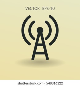 Ícone plano de wifi. ilustração vetorial