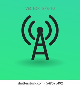 Icono plano de wifi. ilustración vectorial