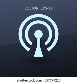 Flat icon of wifi. vector illustration