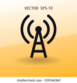 Flat icon of wifi. vector illustration