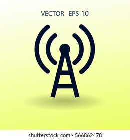 Flat icon of wifi. vector illustration