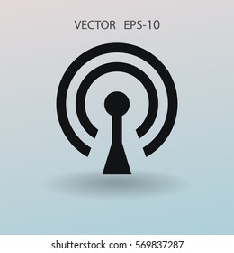 Flat icon of wifi. vector illustration