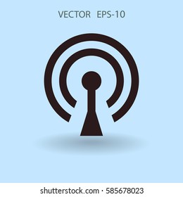 Flat icon of wifi. vector illustration