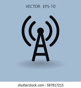 Flat icon of wifi. vector illustration