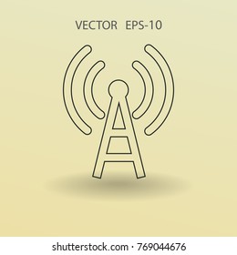 Flat icon of wifi. vector illustration