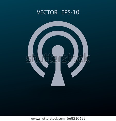 Flat icon of wifi. vector illustration