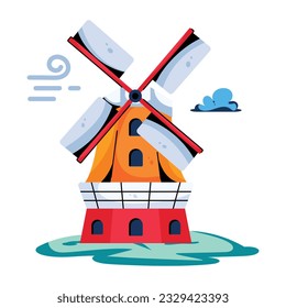 A flat icon of wind turbine 