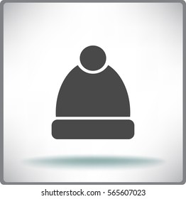 Flat icon. Winter cap.