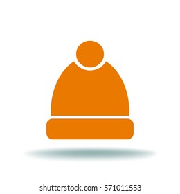 Flat icon. Winter cap.