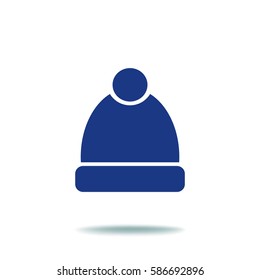 Flat icon. Winter cap.