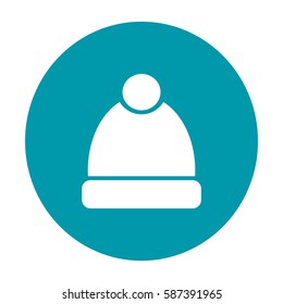 Flat icon. Winter cap.