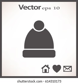 Flat icon. Winter cap.