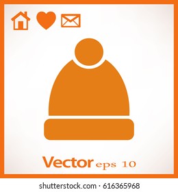 Flat icon. Winter cap.