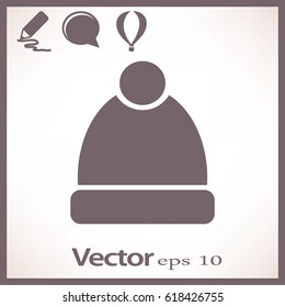 Flat icon. Winter cap.