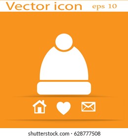 Flat icon. Winter cap.