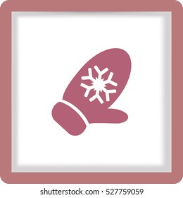 Icono plano. El invierno se tira con copos de nieve.