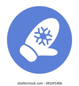 Icono plano. El invierno se tira con copos de nieve.
