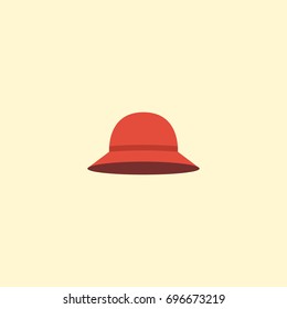 Flat Icon Woman Hat Element. Vector Illustration Of Flat Icon Elegant Headgear Isolated On Clean Background. Can Be Used As Woman, Hat And Headgear Symbols.