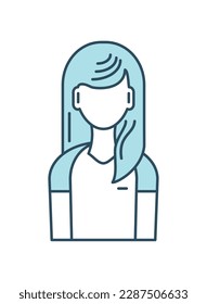 Flat icon of woman icon isolated