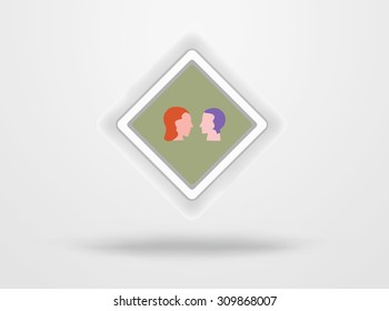 Flat icon woman and man. Vector. It can be used for web sites, internet, interface design, mobile business applications