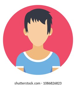 
Flat icon of a woman with short hair 
