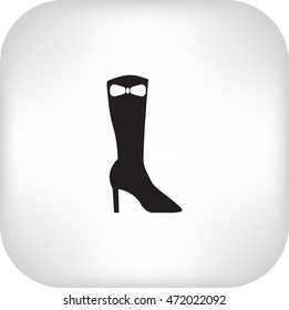 Flat icon. Women's boots
