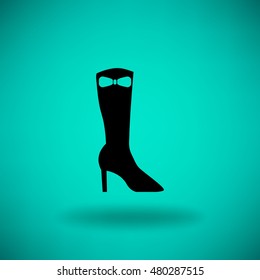 Flat icon. Women's boots