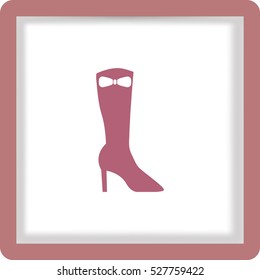 Flat icon. Women's boots