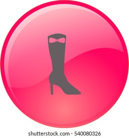 Icono plano. Botas de las mujeres