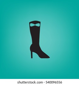 Flat icon. Women's boots