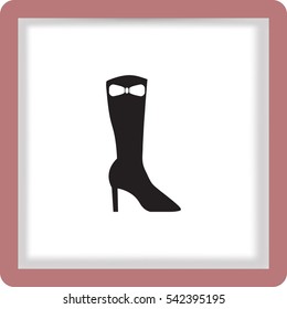 Flat icon. Women's boots