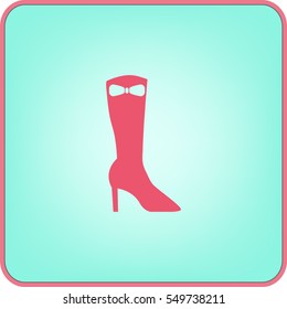 Flat icon. Women's boots